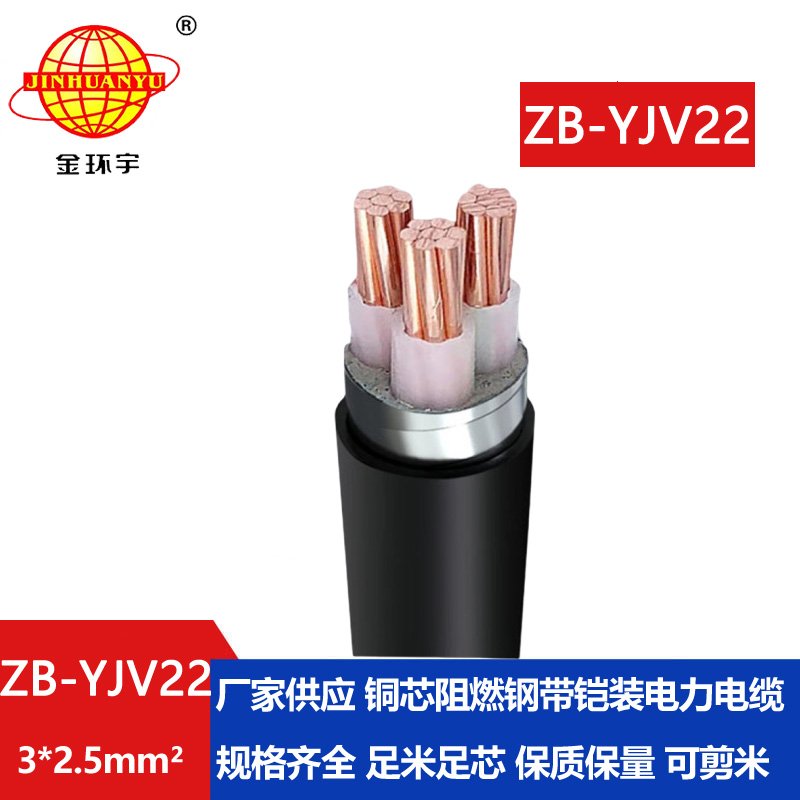 金環(huán)宇 地埋鎧裝電纜ZB-YJV22-3X2.5平方 阻燃鎧裝電