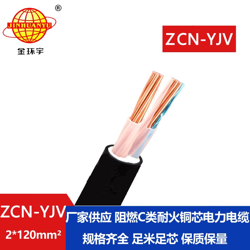 金環(huán)宇電線電纜 銅芯交聯(lián)電纜yjv 二芯電纜ZCN-YJV2X120平方 阻燃耐火電纜